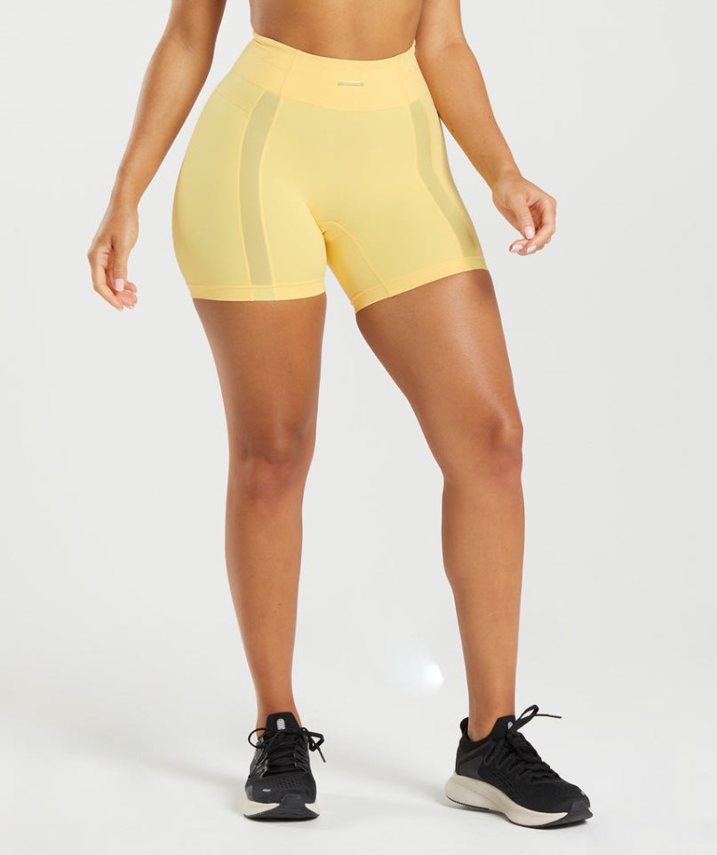 Women\'s Gymshark Whitney Mesh Shorts Yellow | NZ 4KMOTF